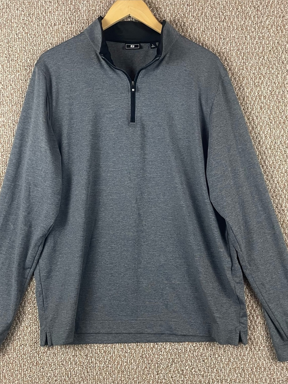 Footjoy Pullover Men’s Large Mid Layer Golf 1/4 Zip Lightweight Gray T687